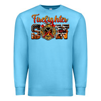 Ocean Blue American Flag Firefighter Son Premium Sweatshirt - LillyAllenDesigns