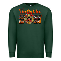 Sports Green American Flag Firefighter Son Premium Sweatshirt - LillyAllenDesigns
