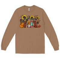 Toasted Coconut Welcome Fall Pumpkin Long Sleeve Tee - CowhideDigitalArt