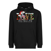 Black love Christmas cow Heavyweight Hoodie - Jasminsmagicworld