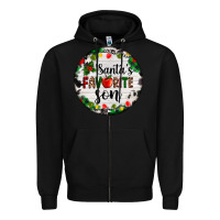 Black christmas  cookie and light santas favorite   son Zipper Hoodie - AdoDesignShop