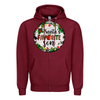 Burgundy christmas  cookie and light santas favorite   son Zipper Hoodie - AdoDesignShop