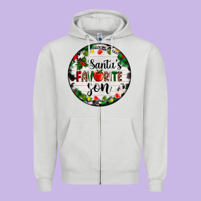 Christmas  Cookie And Light Santas Favorite   Son Zipper Hoodie Designed By Adodesignshop