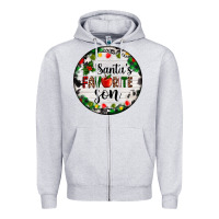 Heather Grey christmas  cookie and light santas favorite   son Zipper Hoodie - AdoDesignShop
