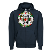 Navy christmas  cookie and light santas favorite   son Zipper Hoodie - AdoDesignShop
