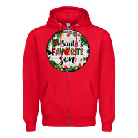 Red christmas  cookie and light santas favorite   son Zipper Hoodie - AdoDesignShop