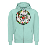 Seafoam christmas  cookie and light santas favorite   son Zipper Hoodie - AdoDesignShop