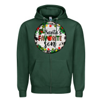 Sports Green christmas  cookie and light santas favorite   son Zipper Hoodie - AdoDesignShop