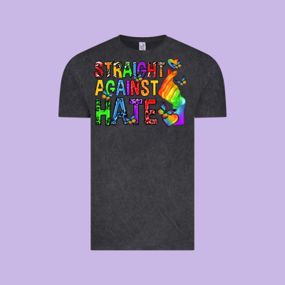 Vintage Tee straight against hate pride lgbtq