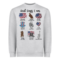 Heather Grey god says i am Heavyweight Sweatshirt - MaliasSmallBusiness