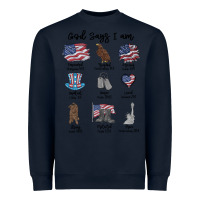 Navy god says i am Heavyweight Sweatshirt - MaliasSmallBusiness