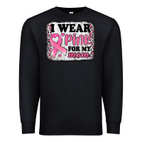 Black i wear pink for my mom breast cancer awareness Premium Sweatshirt - Jasminsmagicworld