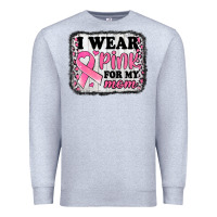 Heather Grey i wear pink for my mom breast cancer awareness Premium Sweatshirt - Jasminsmagicworld