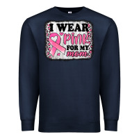 Navy i wear pink for my mom breast cancer awareness Premium Sweatshirt - Jasminsmagicworld