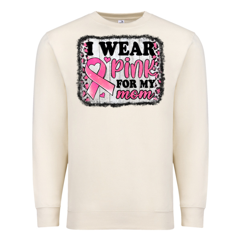 I Wear Pink For My Mom Breast Cancer Awareness Premium Sweatshirt by Jasminsmagicworld | Teevron