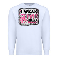 White i wear pink for my mom breast cancer awareness Premium Sweatshirt - Jasminsmagicworld