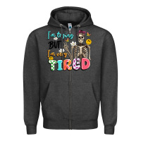 Charcoal Heather im trying but im very tired Zipper Hoodie - Artiststas
