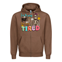 Chestnut im trying but im very tired Zipper Hoodie - Artiststas
