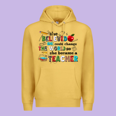 She Believed She Could Change The World So She Bec Premium Hoodie Designed By Nancycooperartshop