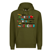 Army Green she believed she could change the world so she bec Premium Hoodie - NancyCooperArtShop