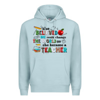 Blue Mist she believed she could change the world so she bec Premium Hoodie - NancyCooperArtShop