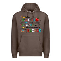 Coffee she believed she could change the world so she bec Premium Hoodie - NancyCooperArtShop