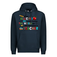 Navy she believed she could change the world so she bec Premium Hoodie - NancyCooperArtShop