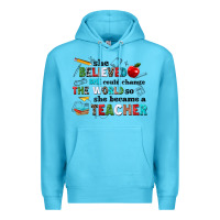 Ocean Blue she believed she could change the world so she bec Premium Hoodie - NancyCooperArtShop