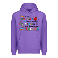 Purple she believed she could change the world so she bec Premium Hoodie - NancyCooperArtShop
