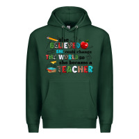 Sports Green she believed she could change the world so she bec Premium Hoodie - NancyCooperArtShop