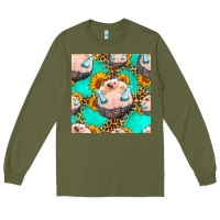 Army Green hedgehog western seamless pattern Long Sleeve Tee - HRA Design Shop