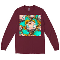 Burgundy hedgehog western seamless pattern Long Sleeve Tee - HRA Design Shop