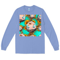 Colony Blue hedgehog western seamless pattern Long Sleeve Tee - HRA Design Shop
