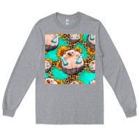 Heather Grey hedgehog western seamless pattern Long Sleeve Tee - HRA Design Shop