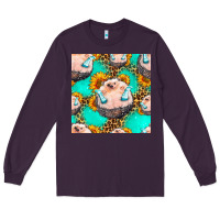 Plum hedgehog western seamless pattern Long Sleeve Tee - HRA Design Shop