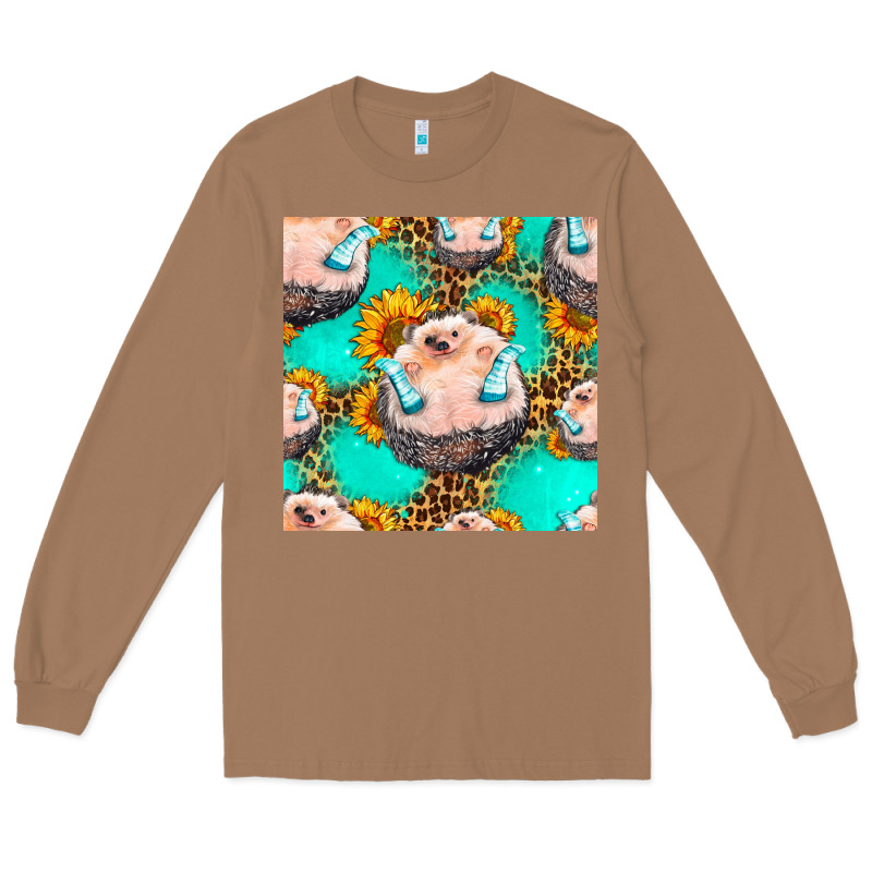 Hedgehog Western Seamless Pattern Long Sleeve Tee by HRA Design Shop | Teevron