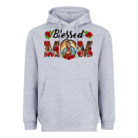 Heather Grey blessed mom lady of guadalupe Heavyweight Hoodie - BarkalooDesign