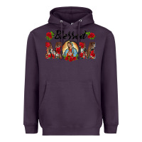 Plum blessed mom lady of guadalupe Heavyweight Hoodie - BarkalooDesign