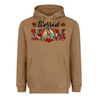 Toasted Coconut blessed mom lady of guadalupe Heavyweight Hoodie - BarkalooDesign