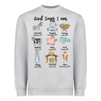 Heather Grey god says i am Heavyweight Sweatshirt - MaliasSmallBusiness