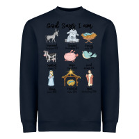 Navy god says i am Heavyweight Sweatshirt - MaliasSmallBusiness