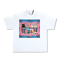 White cat coffee cups Urban Heavy Tee - Zillion Design Studio