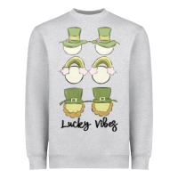Heather Grey lucky vibes Heavyweight Sweatshirt - MaliasSmallBusiness