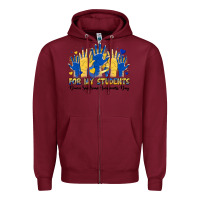 Burgundy for my students down sendrome awareness day Zipper Hoodie - Artiststas