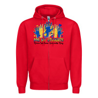 Red for my students down sendrome awareness day Zipper Hoodie - Artiststas
