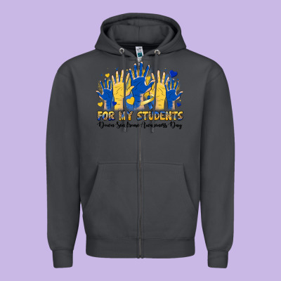 For My Students Down Sendrome Awareness Day Zipper Hoodie Designed By Artiststas