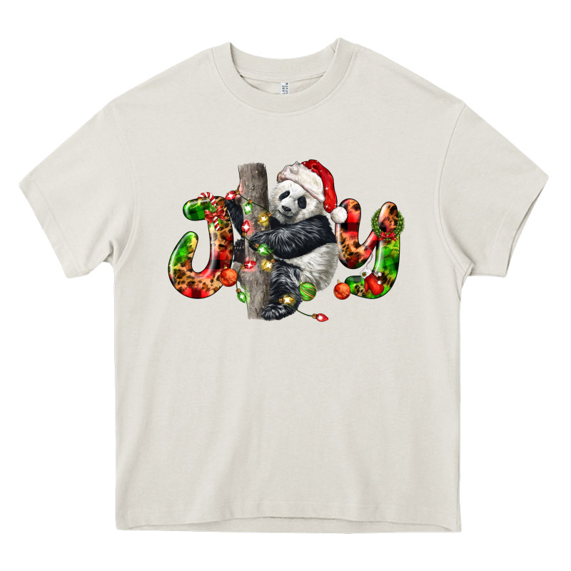 Panda Joy Christmas Heavy Core Tee by LillyAllenDesigns | Teevron