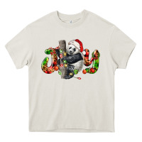 Cream panda joy christmas Heavy Core Tee - LillyAllenDesigns