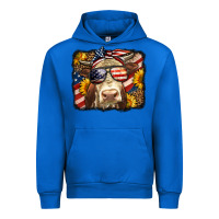 Cobalt Western 4th Of July Cow Background Urban Hoodie - LillyAllenDesigns