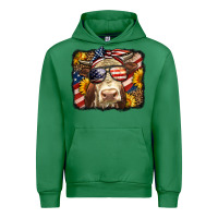 Emerald Western 4th Of July Cow Background Urban Hoodie - LillyAllenDesigns